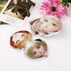 Portable Folding Makeup Mirror with Electroplated Doll Eye Design