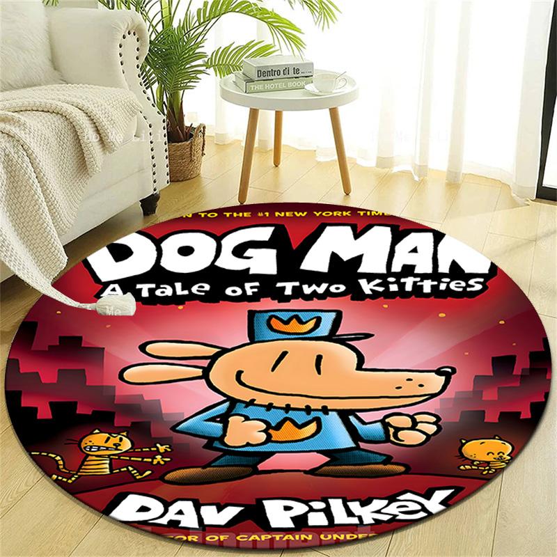 1pc DogMan2 Design Printed Area Round Carpet for Bedroom Living Room Home Decor Rugs Mat Non Slip Mat Rug for Bedside