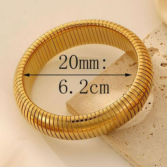 Trendy Gold-Plated Stainless Steel Textured Bracelet - Minimalist European & American Style