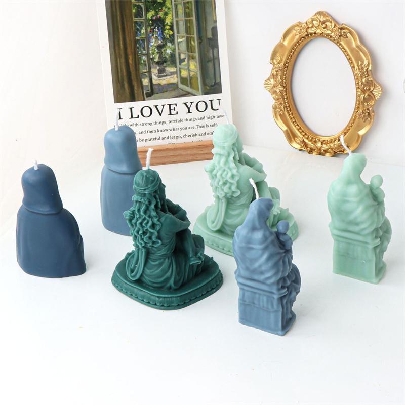 Jesus Jungfrau Maria Figur Silikonform DIY Handgemacht Katholische Nonne Gips Zement Epoxidharz Form Handwerk Dekorative Ornamente
