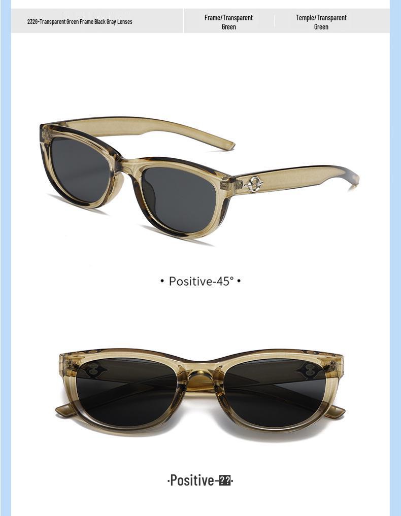 Unisex Oval Sunglasses: European & American Style, Fashionable Small Frame, UV Protection, Perfect for Driving.