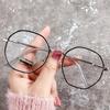 [Octagonal Polygon Frame Flat Mirror Glasses] Celebrity Octagonal Glasses Frame Personalized Polygon Anti-blue Light Flat Mirror