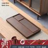 Solid Wood Rectangular Tea Tray with Drainage