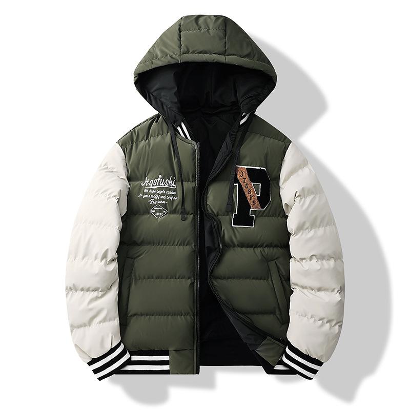

Casual Men s Cotton Jacket Hooded Design Versatile Winter Warm L зелений