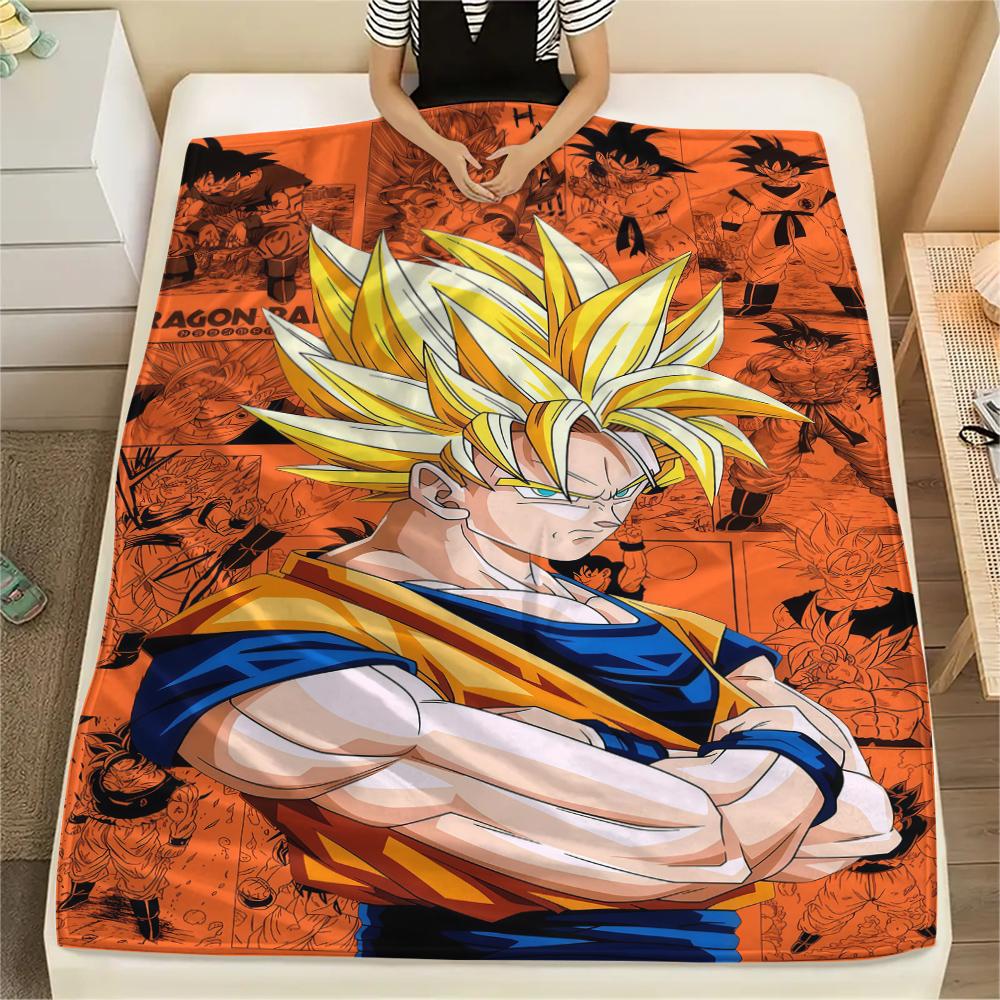 Vegito Print Flannel Blanket, Warm for Sofa Bed Chair Picnic Travel, Bedroom Decorative Home Throw -HE32