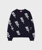 SINOON Sn Flower Loose Fit Knit (Navy)