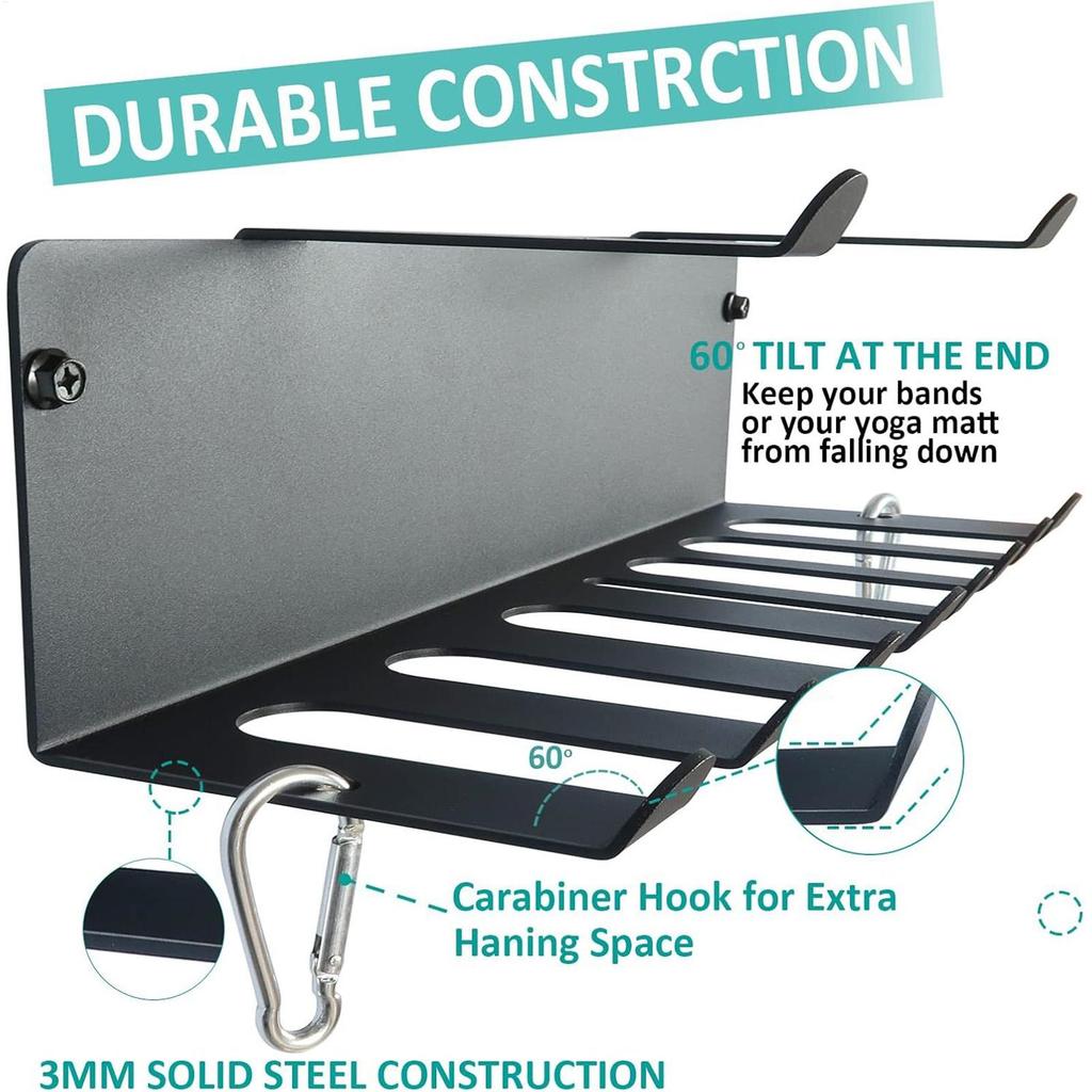 Gym Accessory Rack Gym Equipment Storage Wall-Mounted Heavy-Duty Shelves Organizer Space-Saving Hanger Multi-Purpose For