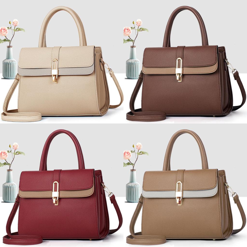 Minimalist Pu Handbag For Women With Zipper Closure And Inner Pockets For Daily Use