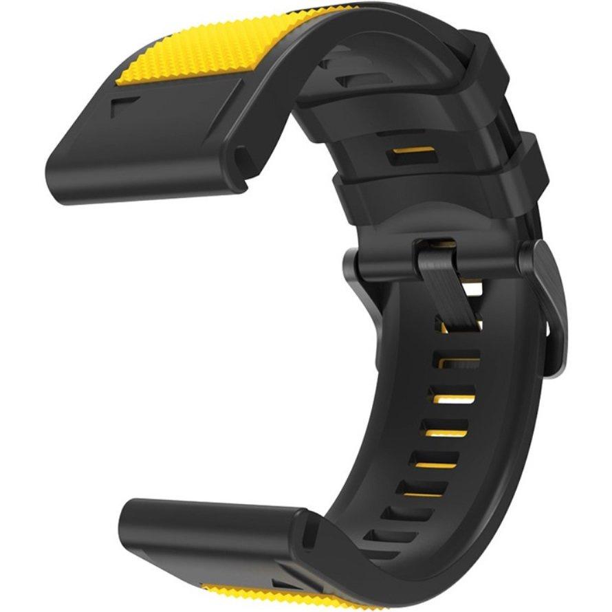 Quickfit Silikonarmband 26mm für Garmin, Gelb / Schwarz