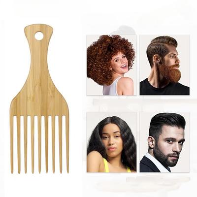 1 szt. Naturalny Drewniany Grzebień Bambusowy Antystatyczny Widelec Afro Grzebienie do Brody Mężczyźni Kobiety Antystatyczny Drewniany Grzebień do Włosów Narzędzie do Stylizacji Włosów