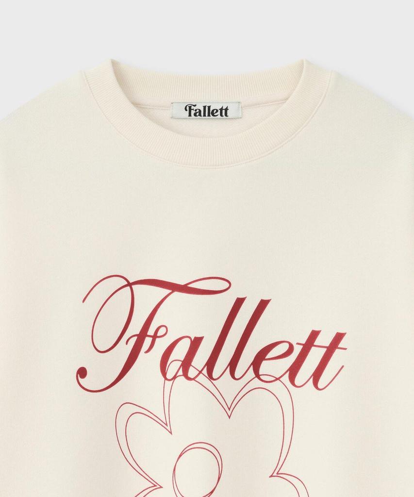 FALLETT Flower Drawing Sweatshirt Ivory