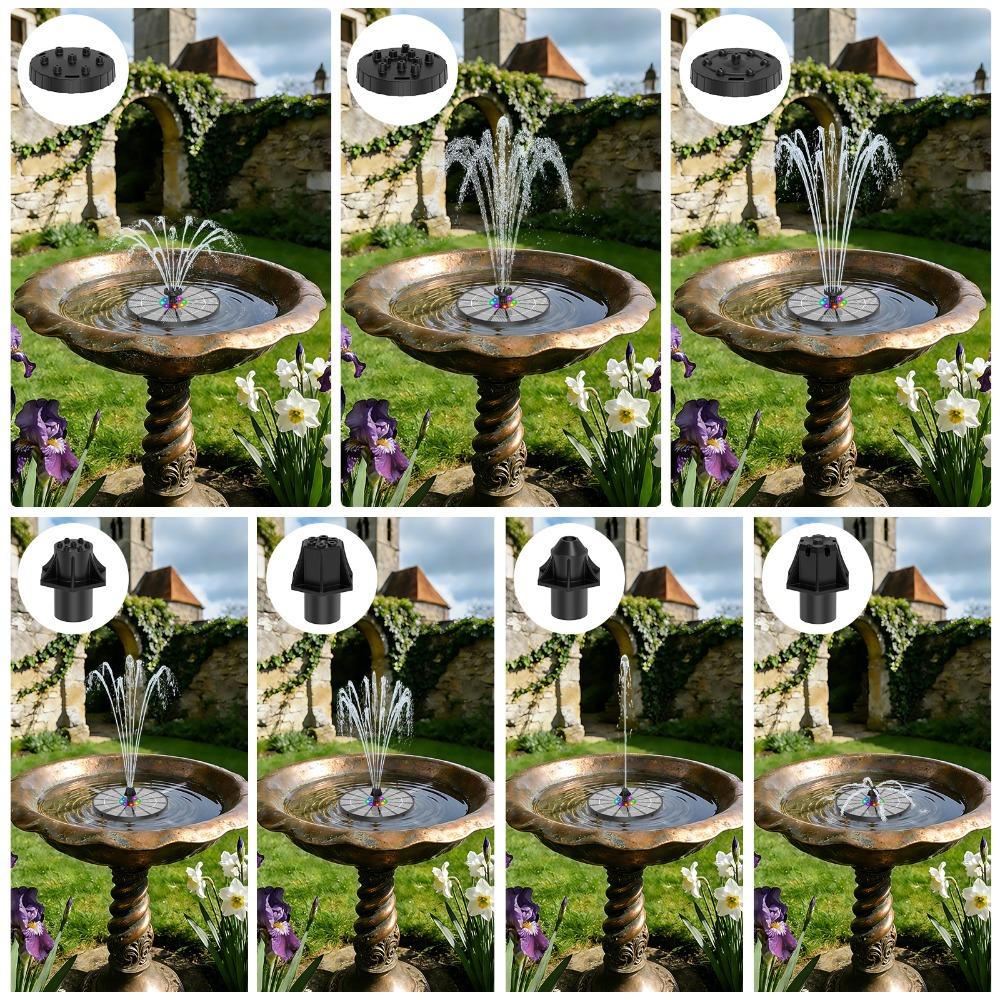 3.5W LED Solar Water Fountain Bird Bath Pump with 1200mAh Battery, 8 Nozzles and 4 Crash Bars, DIY Bird Bath Garden Aquarium etc