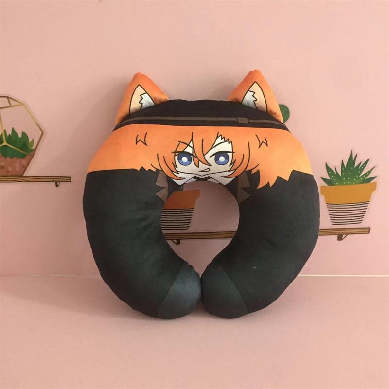 Bungou Stray Dogs Edogawa Rampo Cosplay Seyahat Boyun Yastığı Fyodor Dostoyevsky U Şekilli Peluş Yastık Oyuncak