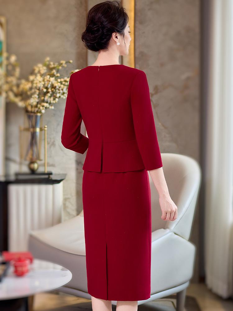 2026 Spring Wedding Stylish Mother-In-Law Dress: High-End Formal Fashion for Middle-Aged Women
