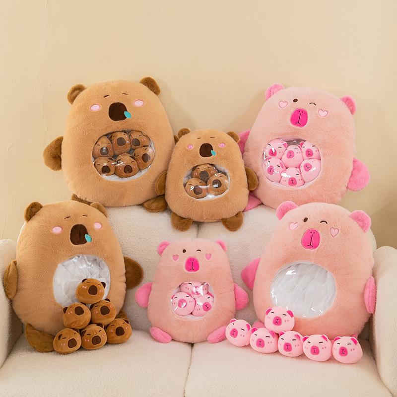 Creative Capybara Snack Pillow A Bag of Snacks Kapibara Doll Plush Toy Pillow Cushion