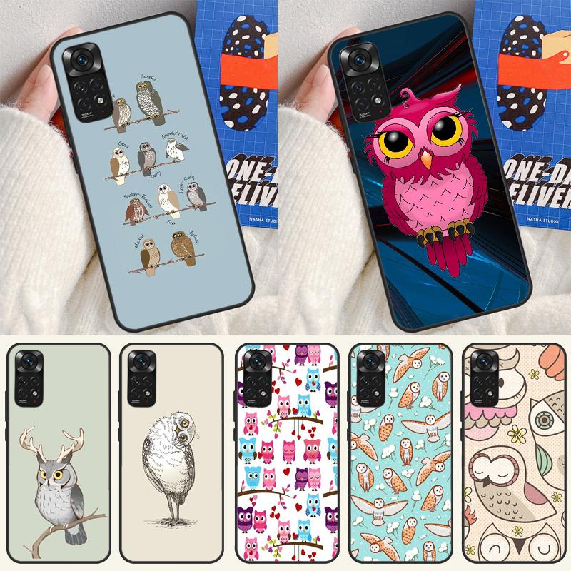 Fashion Cartoon Owl Case For Xiaomi Redmi Note 14 13 12 Pro 11 9 10 9S 10S 11S 12S Redmi 14C 13C 10C 12C Cover
