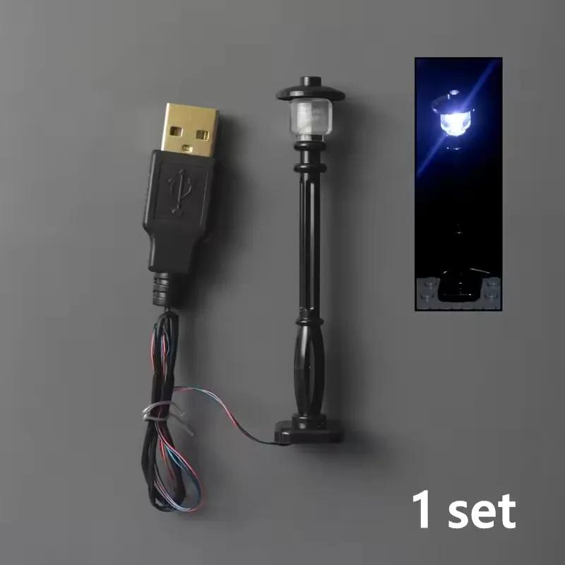 City Road Street traffic lights 7Ports LED LIGHT USB Street Lamp Base Plate Accessories Construction Bricks mini model Works With