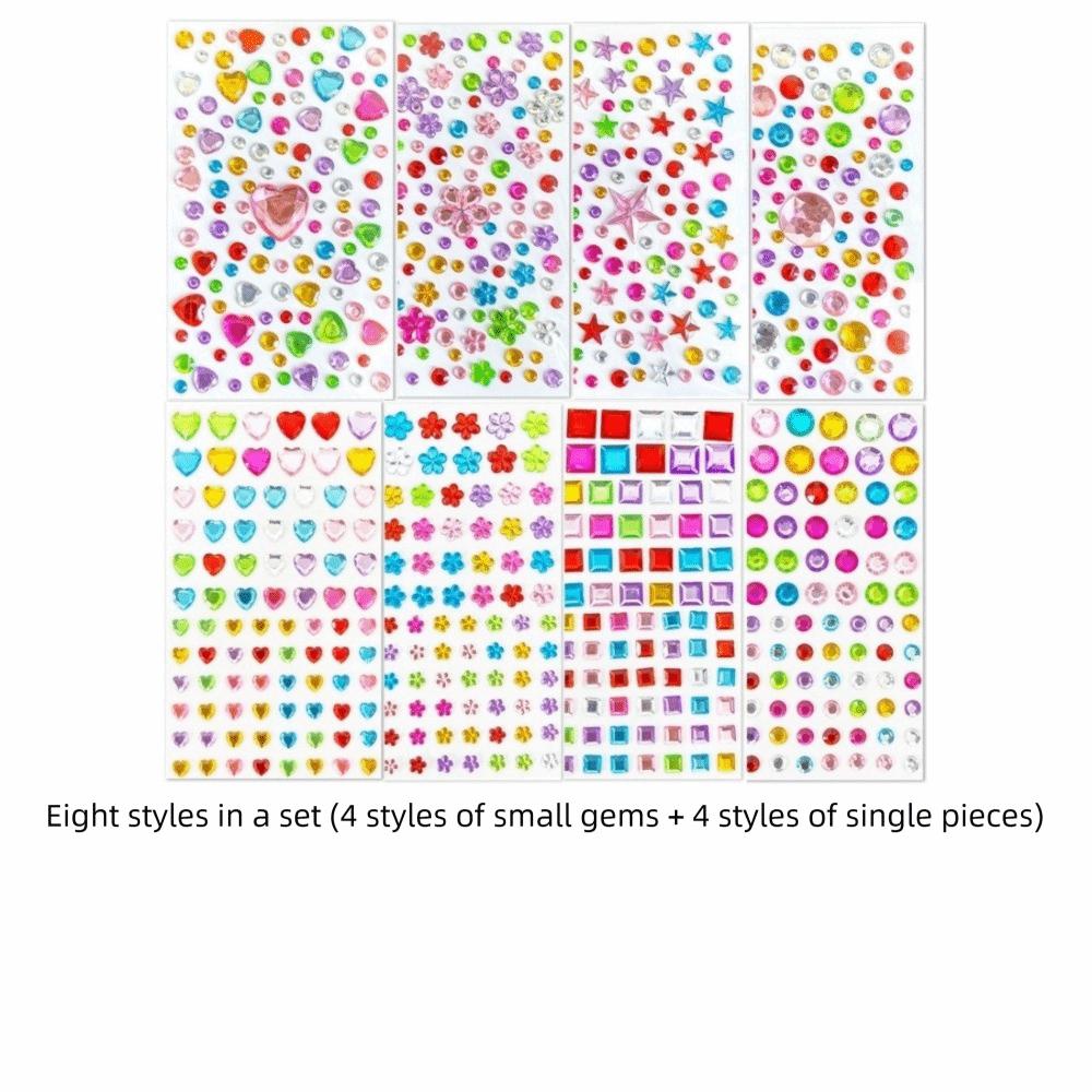 3D Rhinestone Rhinestone Stickers Mix-And-Match Self Adhesive Rhinestone Sticker Dress-Up
