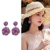 Small Niche Magnolia Flower Painted Three-dimensional Flower Earrings