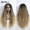Noble Cosplay Wig Synthetic Lace Part Wig Long Curly 31Inch Cosplay Wig Blonde Ombre Lace Wig for Black Women Synthetic Lace Wig