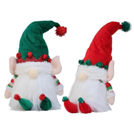 Yousheng 12.6" Lighted Christmas Plush Gnome Handmade Small Light Up Swedish Tomte Elf Battery Operated Winter Tabletop Decoration