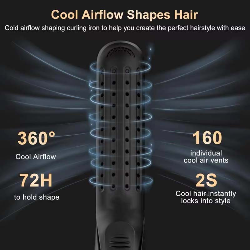 2 In 1 Cool Air Airflow Hair Styler Airflow Ionic Hair Blow Dryer Straight Shot Blow Drying Flat Iron LED Display Hair Styler