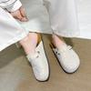 Large size bag head slippers women's new thick-soled casual belt buckle Muller shoes rhinestone lazy slippers