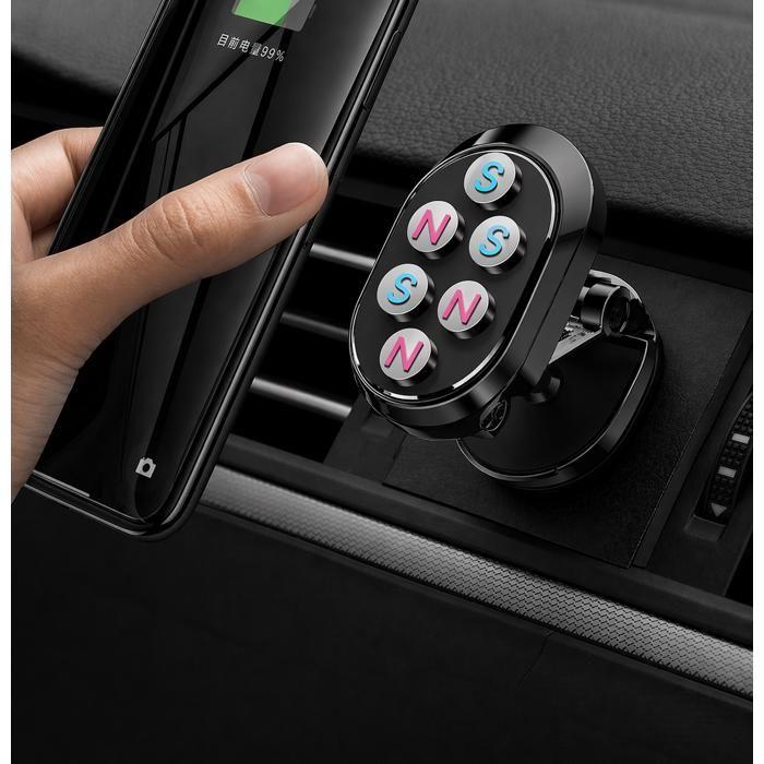 Support téléphone voiture magnétique - LE BAZAR DE GAËLLE 34 - Ultra 6 aimants - Rotation 360° - Compatible jusqu'à 7"