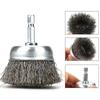 Wire Brush Wheel Cup Brush Set,Wire Brush for Drill 1/4 Inch Hex Shank 0.012 Inch Coarse Carbon Steel Crimped Wire Wheel