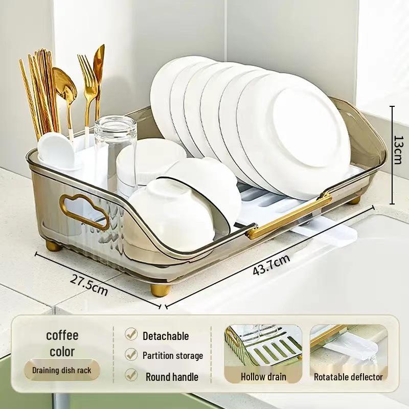 Elegant Kitchen Countertop Dish and Utensil Rack