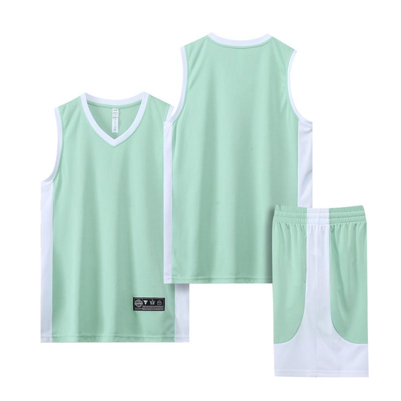 Short-sleeved basketball jersey women s pink fake two-piece jersey couple sports training jersey set class uniform printing summer S(150-155CM)