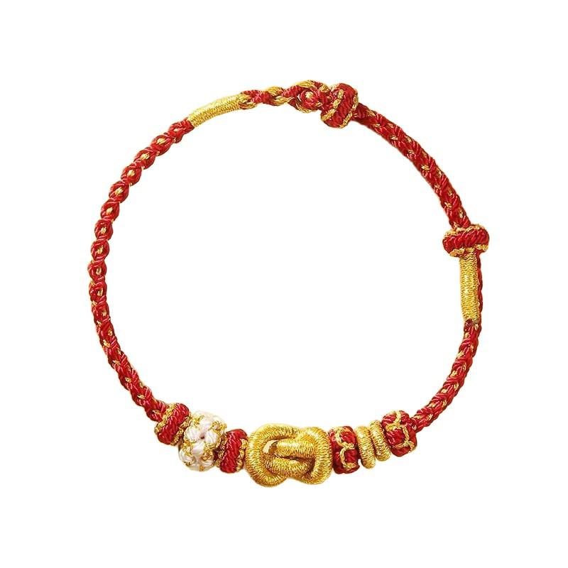 Wealth & Blessings Red Rope Bracelet - Lucky Bead Accessory Gift for Men & Women