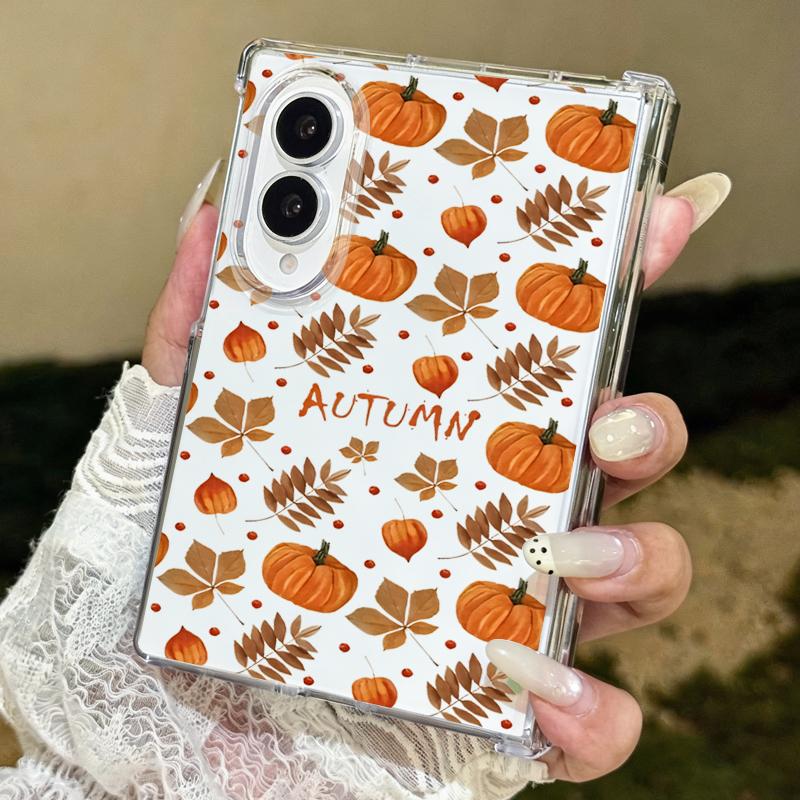 Halloween Ghost Pumpkin Case For Samsung Z Fold 8 Ultra 7 6 5 4 Clear PC Slim Hard Folding Phone Cover For Galaxy Z Fold8 Fold7 Fold6 Fold5