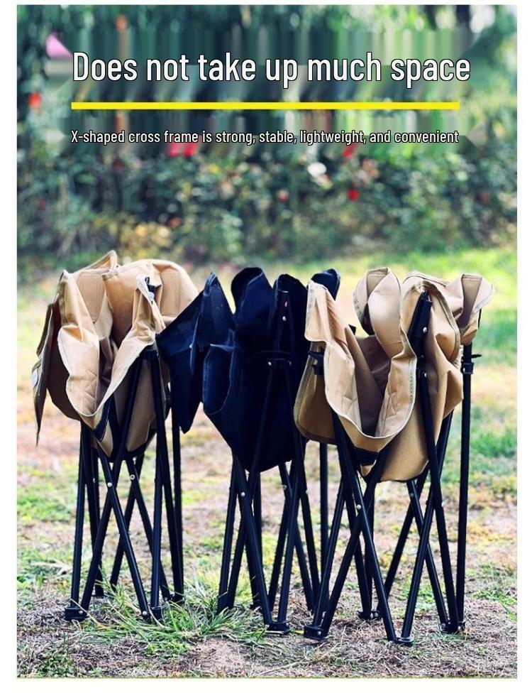 Portable High-Back Folding Moon Chair for Camping and Outdoor Use
