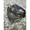 Maschera Facciale Mezza Faccia in Acciaio con Doppia Cinghia V1, Maschera Protettiva Tattica Camo per CS Airsoft Wargame Allenamento