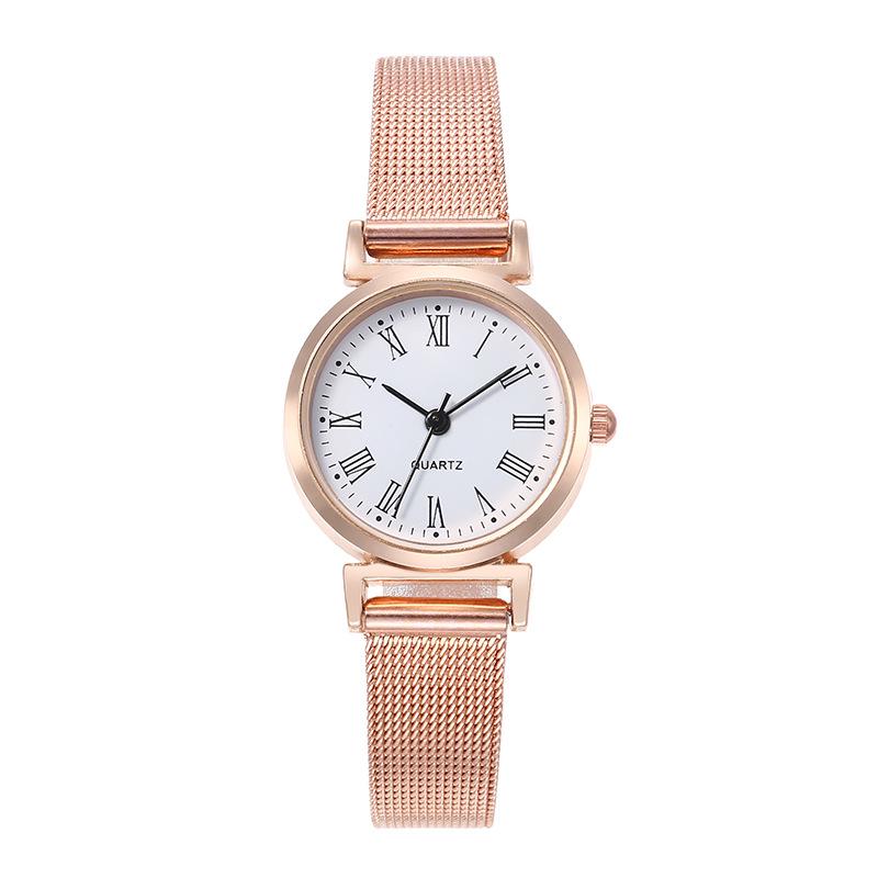 Women's Small Dial Mesh Band Quartz Watch: Stylish & Simple for Students