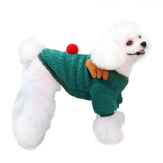 Long-lasting Dog Fleece Clothes Christmas Series Pattern Lovely Thickened Puppy T-shirt Clothes