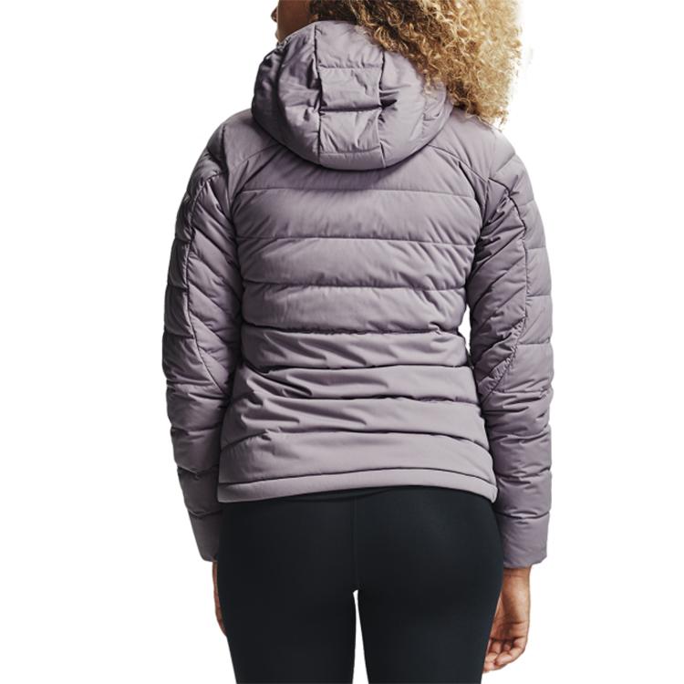 Under Armour Packable Lightweight Hooded Down Jacket Women Outerwear Lead-Gray Purple 1355833-585
