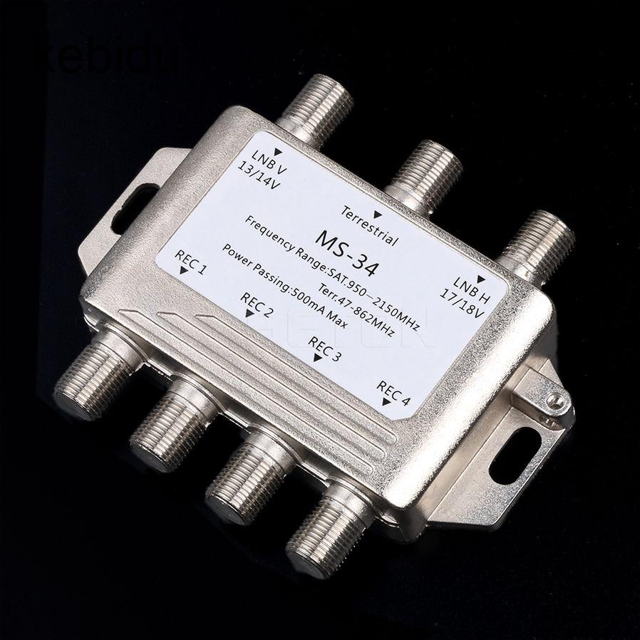 Buy MS34EZ 3x4 Satellite MultiSwitch Splitter FTA TV LNB Switch Cascade satellite 3 in 4 Out at