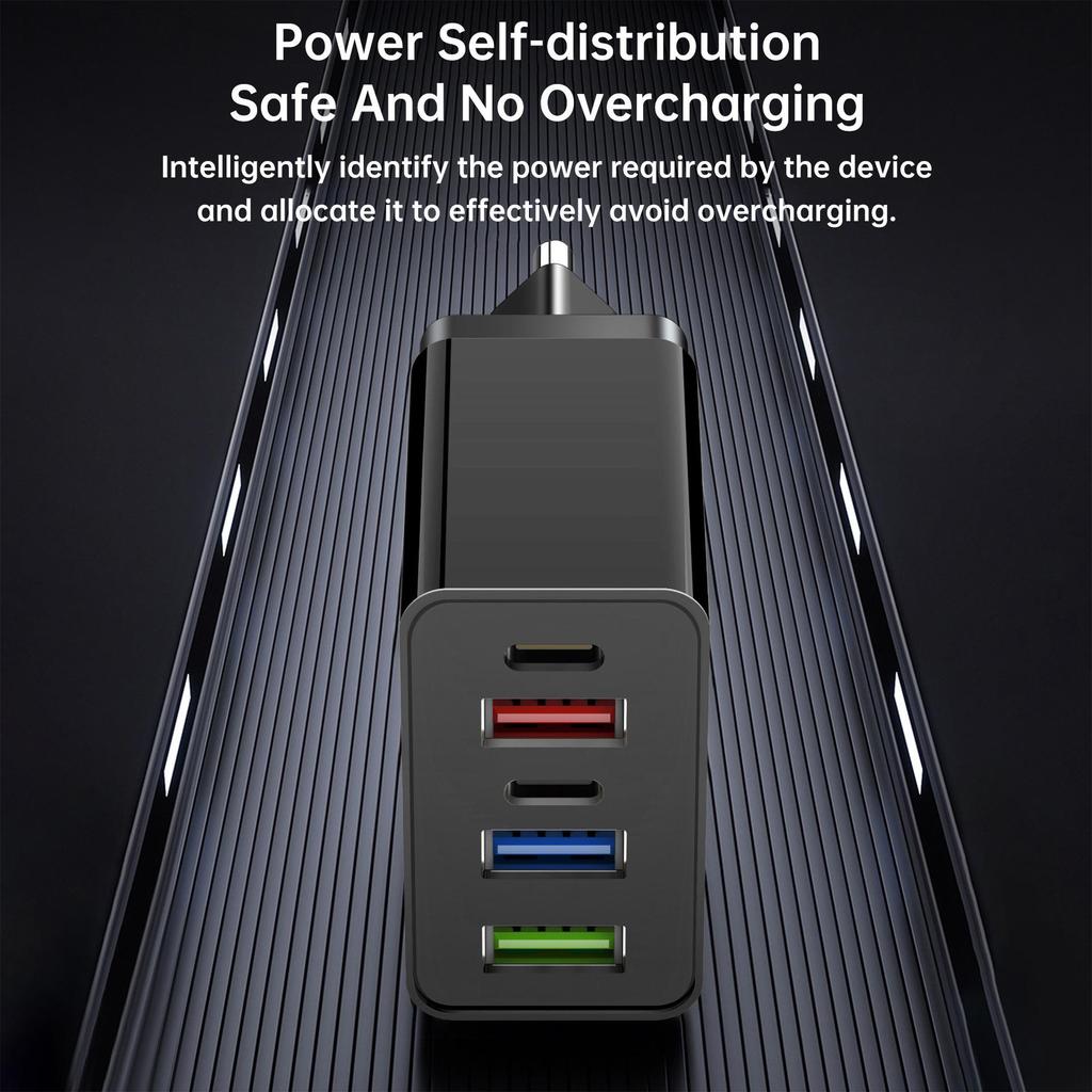 Universal Fast Charging Multi-Port USB-C Charger for Android & Apple - 3 USB + 2 USB-C Ports, UK/US Standard