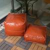 Unstuffed Pouf Cover No Filling Cushion Cover Oil Wax Leather Footstool Lazy Floor Futon Bedroom Decor Foot Stool Ottoman Cover