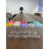 1 Stück Bruchsicherer Plastikbecher mit farbigem Deckel & Strohhalm, Transparenter Becher