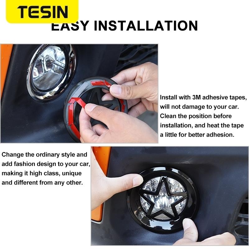 TESIN Car Front Fog Light Lamp Decoration Cover for Jeep Renegade 2019 2020 2021 2022 2023 2024 Lamp Hoods Exterior Accessories