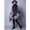 Autumn and Winter Scarf Versatile Plaid Women's Travel Shawl Imitation Cashmere Split-ended Thickened Cape