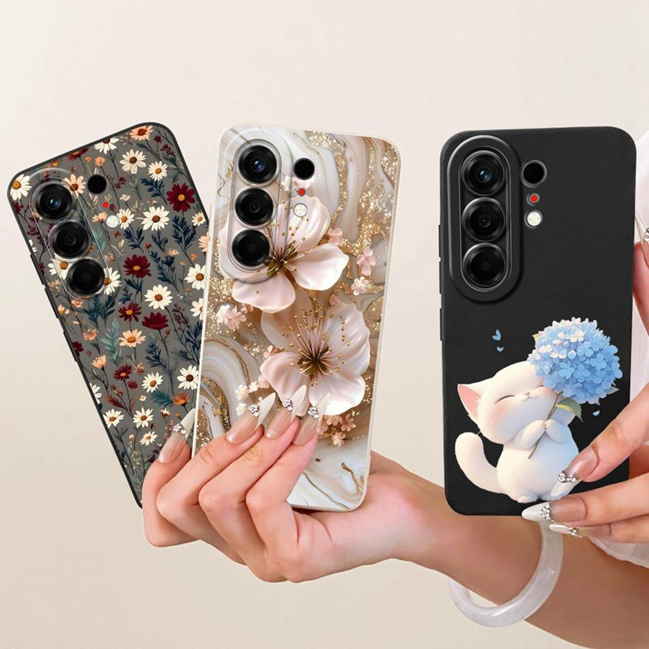 For Tecno Camon 50 4G CN5 Phone Case Floral Daisy Aesthetic Moon Nigth Bow Pattern Funda Soft Matte Silicone Back Cover Canom50