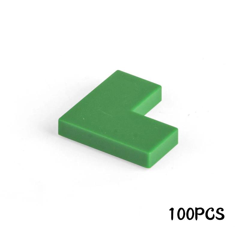 100Pcs MOC Smooth Blocks Assembles Particles 14719 Flat Tile 1+2 Corner Construction Bricks Learning Works With Brand Leduo Playthings