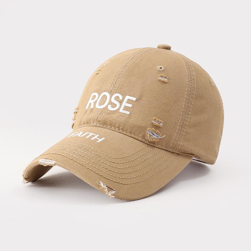 New alphabet embroidered baseball cap ripped hip hop visor children spring and summer fashion versatile cap