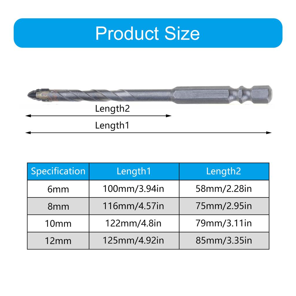 4/5Pcs Eccentric Twist Drill Bit High Hardness Skewed Head Carbide Drill Bits for Concrete/Glass/Brick/Plastic/Wood