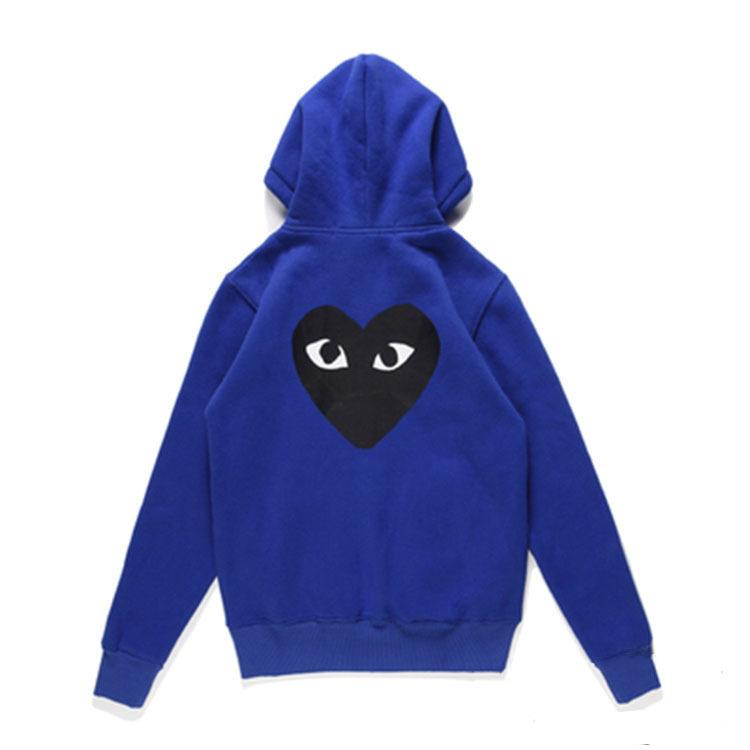 Felpa Streetwear Giapponese per Uomo Donna Coppia Pile Pesante Pullover Cuore Nero Ricamato Manica Lunga Top Oversize