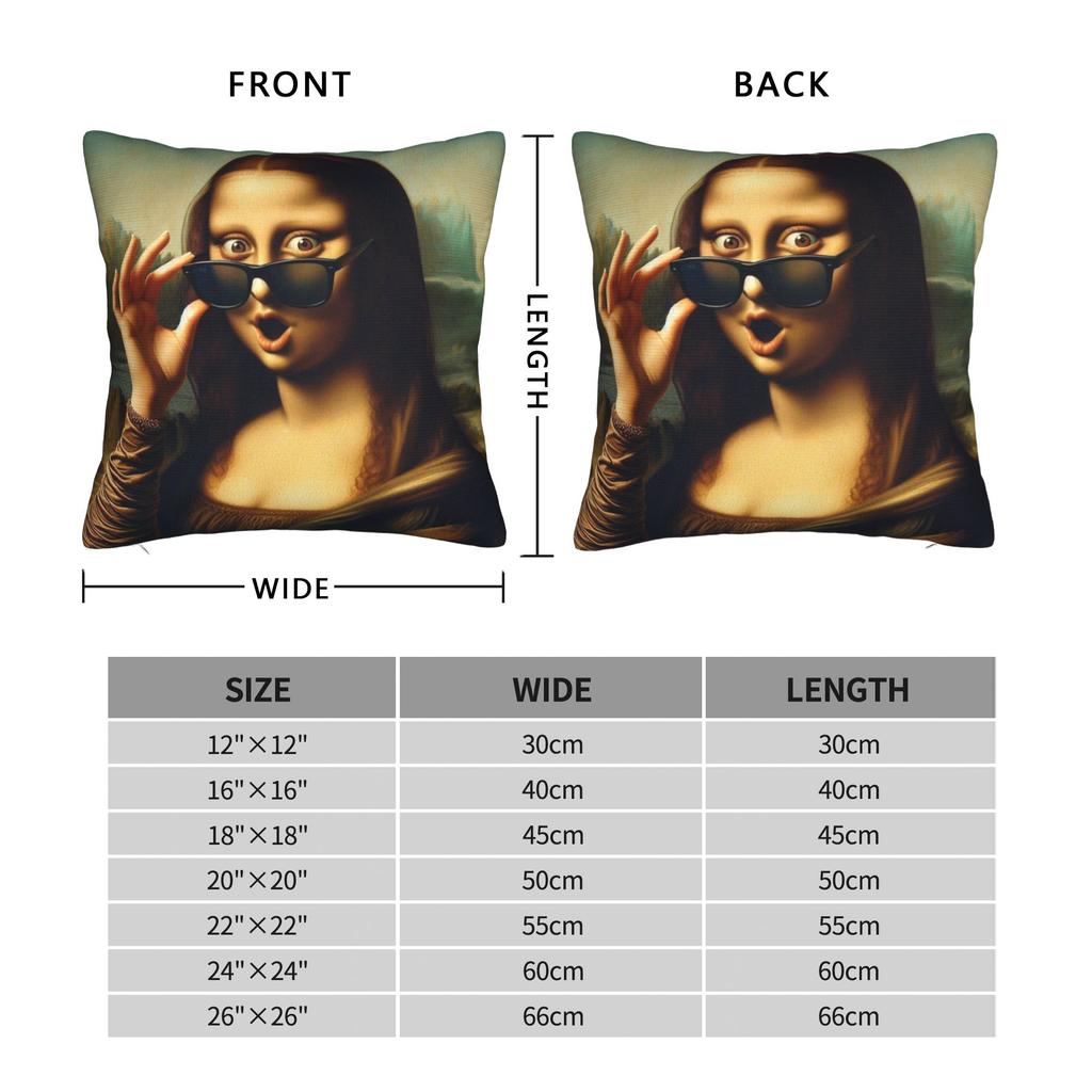 Cool Mona Lisa with Shades Pillow Cover Soft Cushion Cover Morden Pillow Case For Living Room Sofa